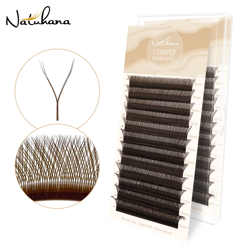 Eyelash Extension Y Shape - NATUHANA YY Shape Black Brown Eyelash