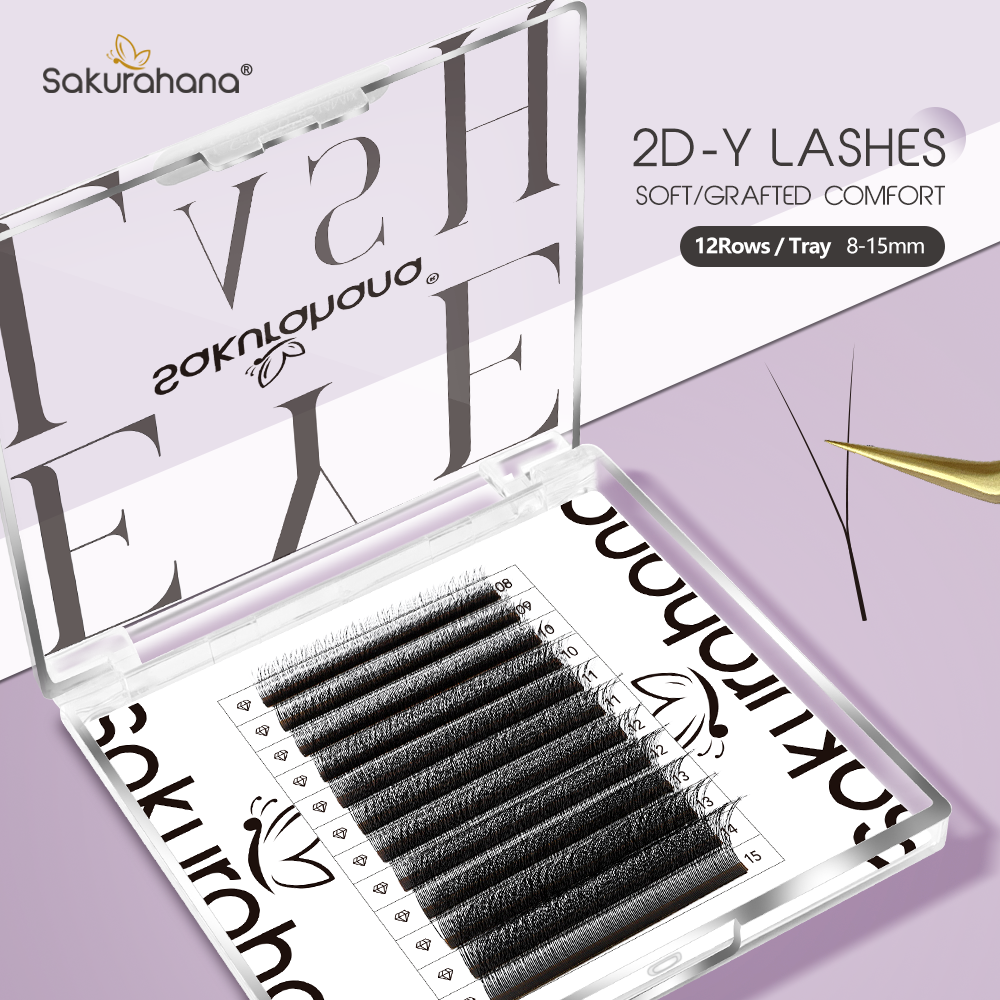 Eyelash Extension Y Shape - SAKURAHANA 2D YY Lashes Double Tips