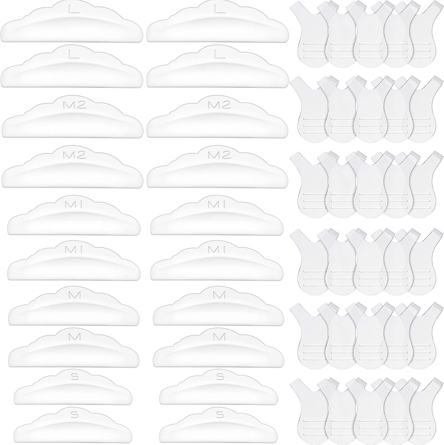 Eyelash Extension Y Shape - 20 Pcs Silicone Lash Lift Pads