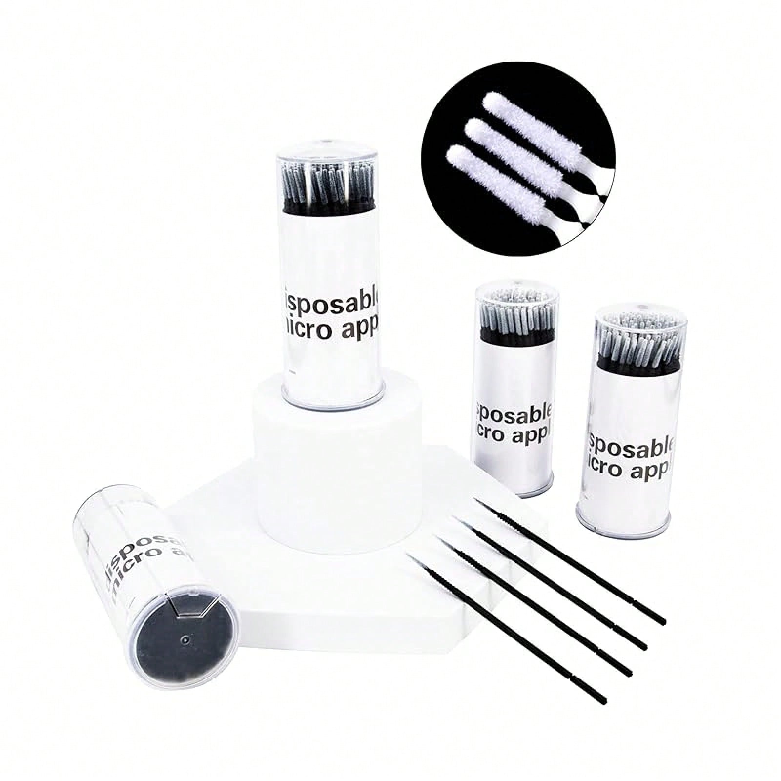 Eyelash Extension Medium - 200Pcs Medium Tip Micro Brushes -