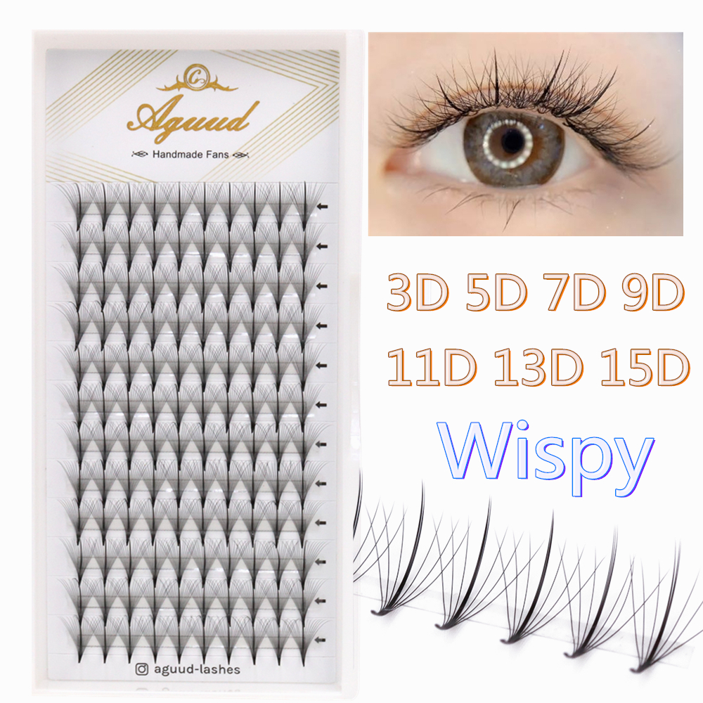 AGUUD Pointy Base Wispy Premad - đánh giá và giá Eyelash Extension Hybrid