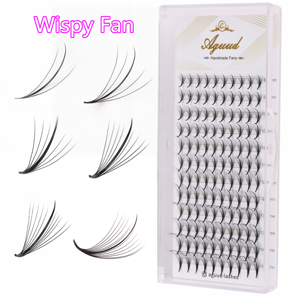 AGUUD Pointy Base Wispy Premad - đánh giá và giá Eyelash Extension Hybrid