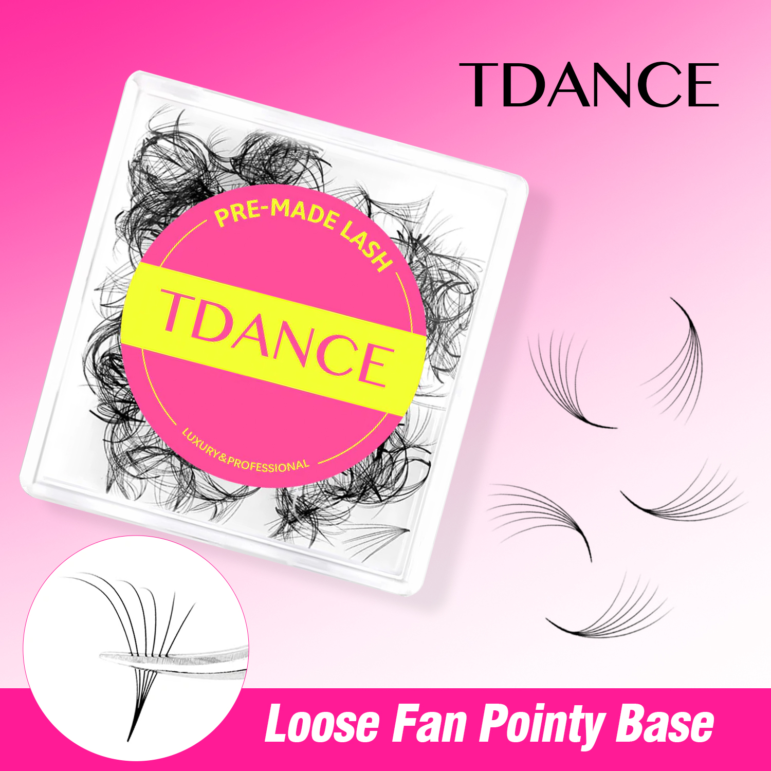 TDANCE Loose Fans Pointy Base  - đánh giá và giá Eyelash Extension Medium