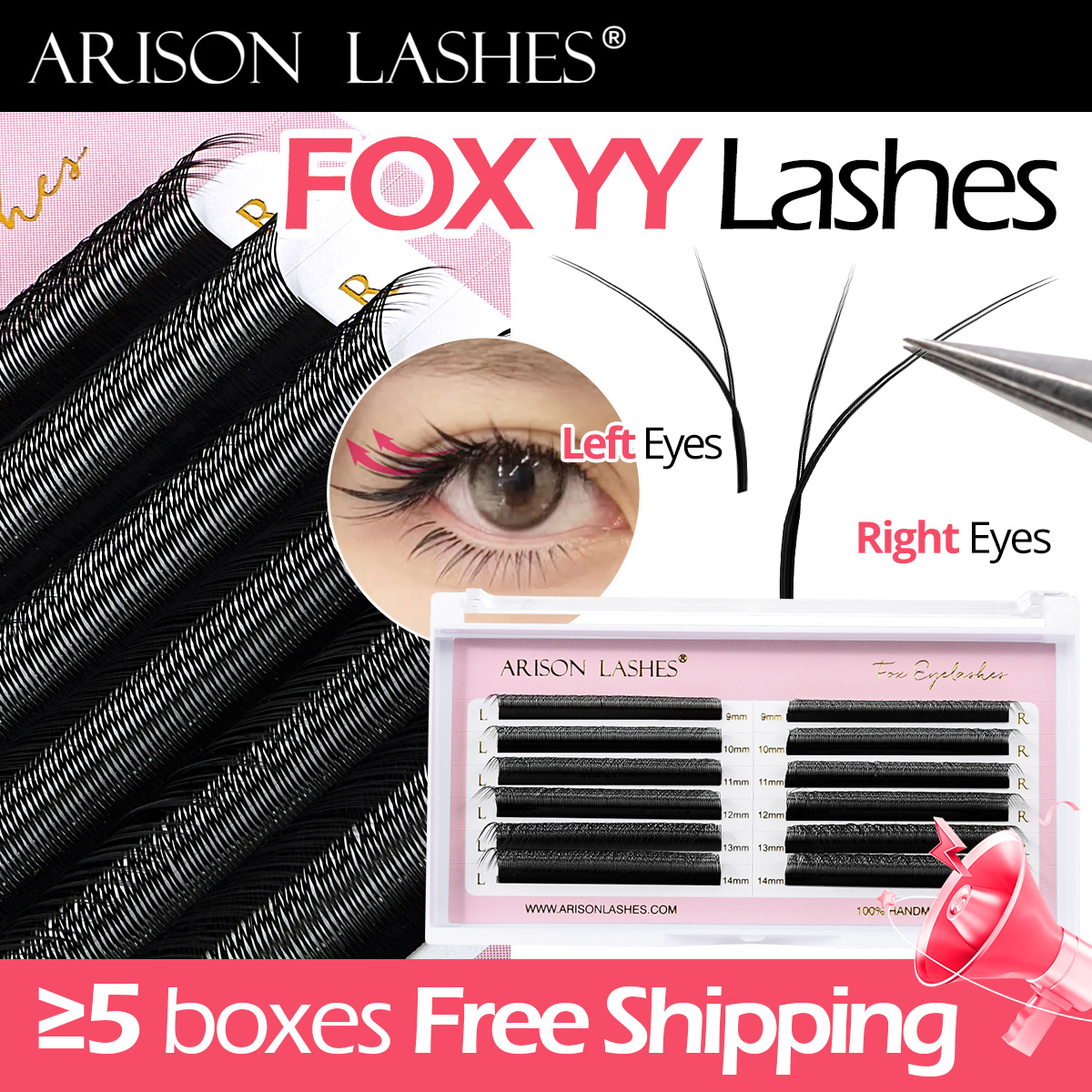 ARISON Fox YY Lashes Different - đánh giá và giá Eyelash Extension Y Shape