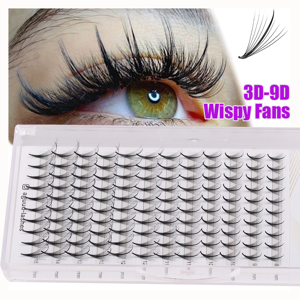 AGUUD 3D 5D 7D 9D Wispy Premad - đánh giá và giá Eyelash Extension Hybrid