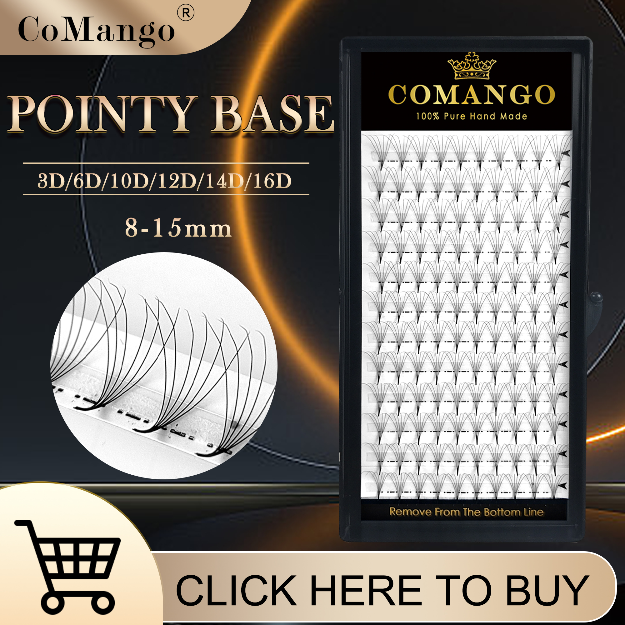CoMango Hybrid Pointy Base Pre - đánh giá và giá Eyelash Extension Hybrid