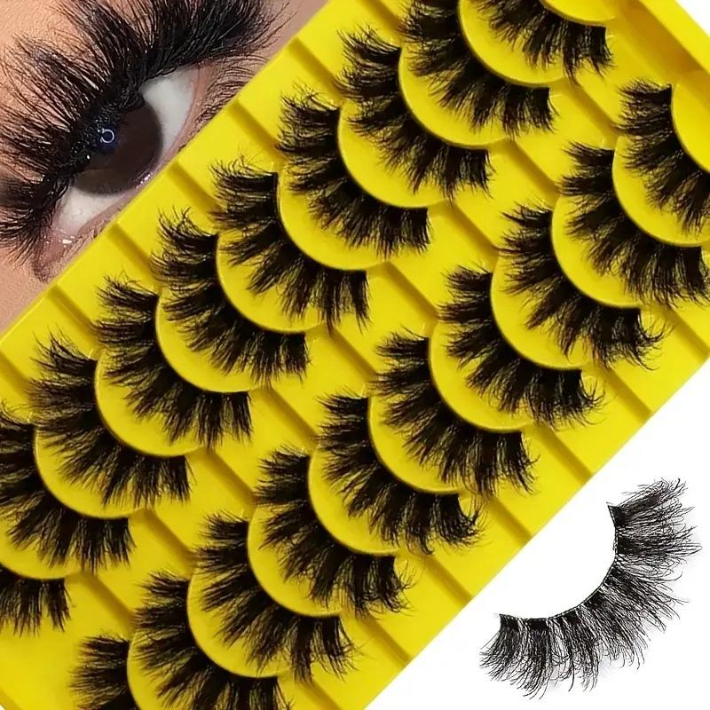10 Pairs Eye Eyelashes 5D Fluf - đánh giá và giá Eyelash Extension Cat Eye