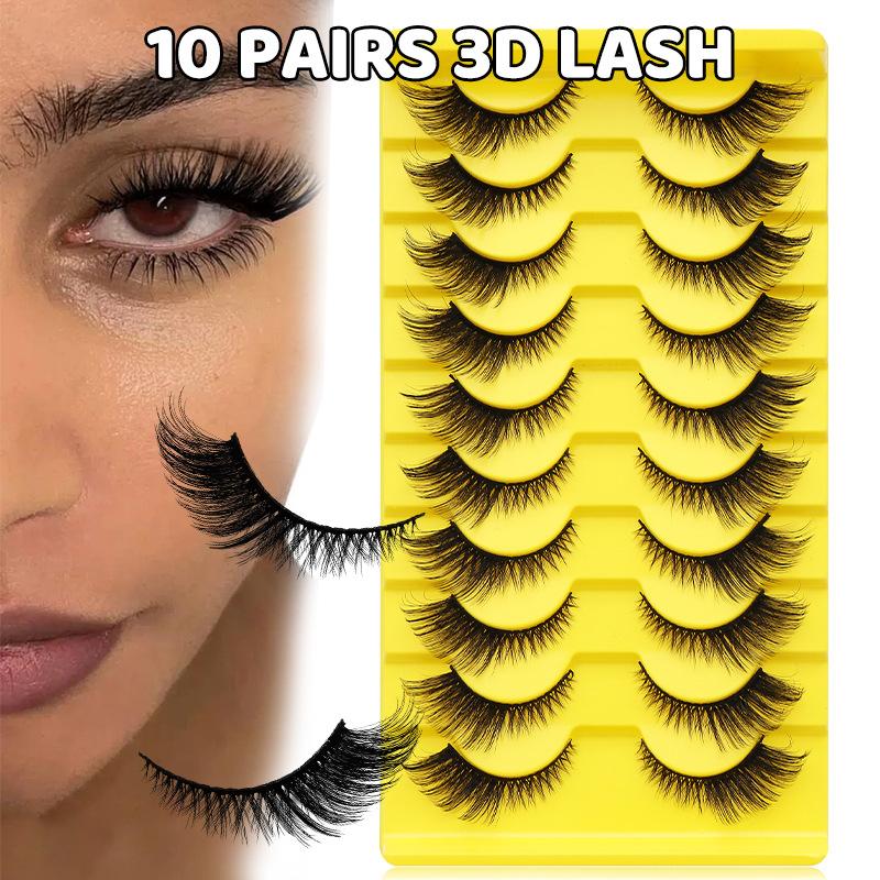 10 Pairs Eye Eyelashes 5D Fluf - đánh giá và giá Eyelash Extension Cat Eye