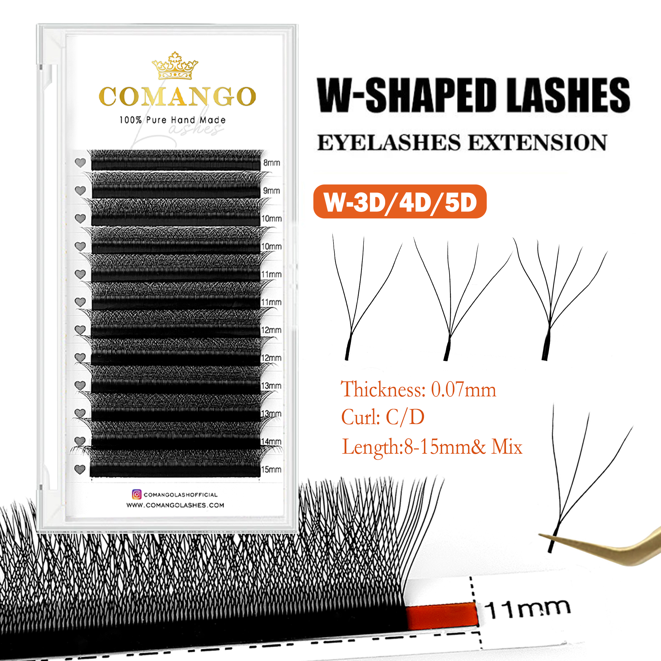 CoMango C/D Curl High Quality  - đánh giá và giá Eyelash Extension Hybrid