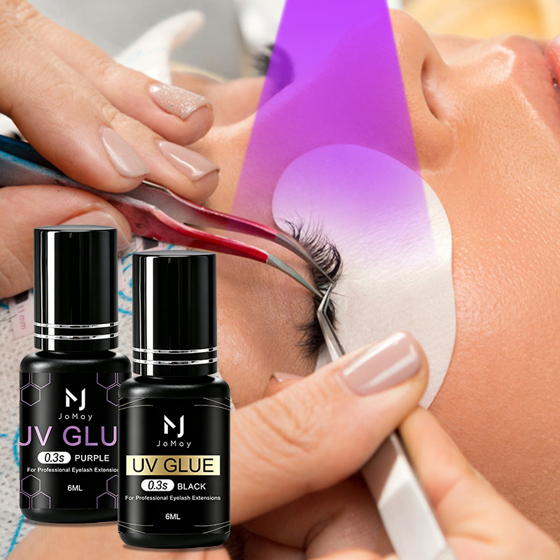 JOMAY Black Clear Purple UV Ey - đánh giá và giá Sensitive Lash Glue