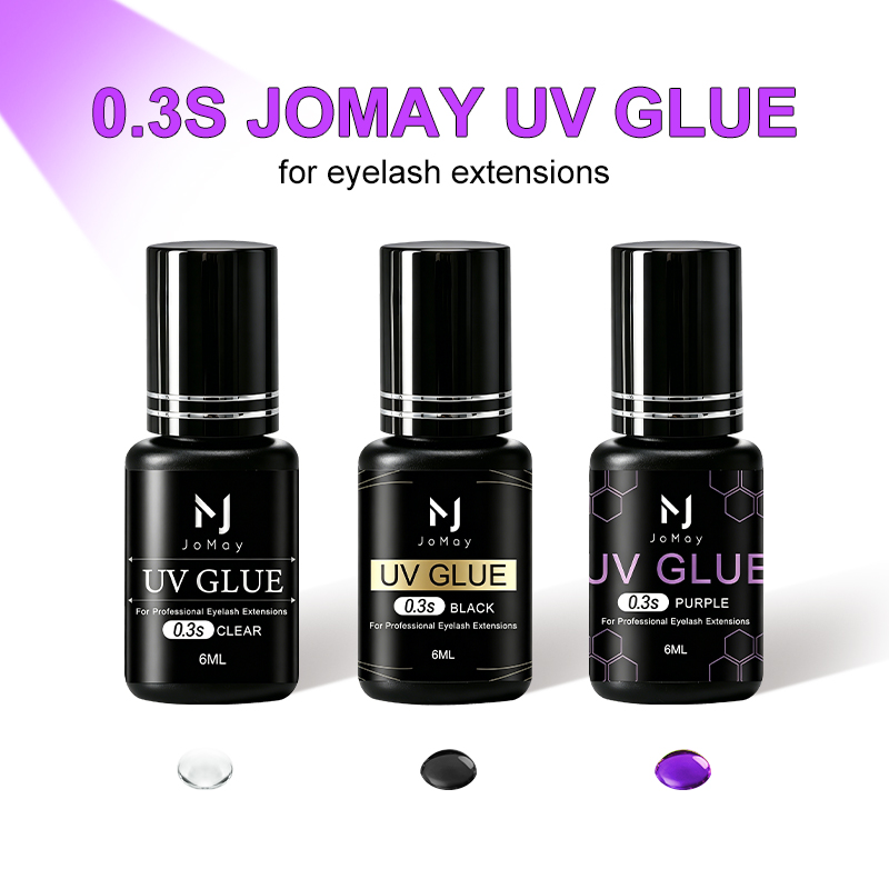 JOMAY Black Clear Purple UV Ey - đánh giá và giá Sensitive Lash Glue