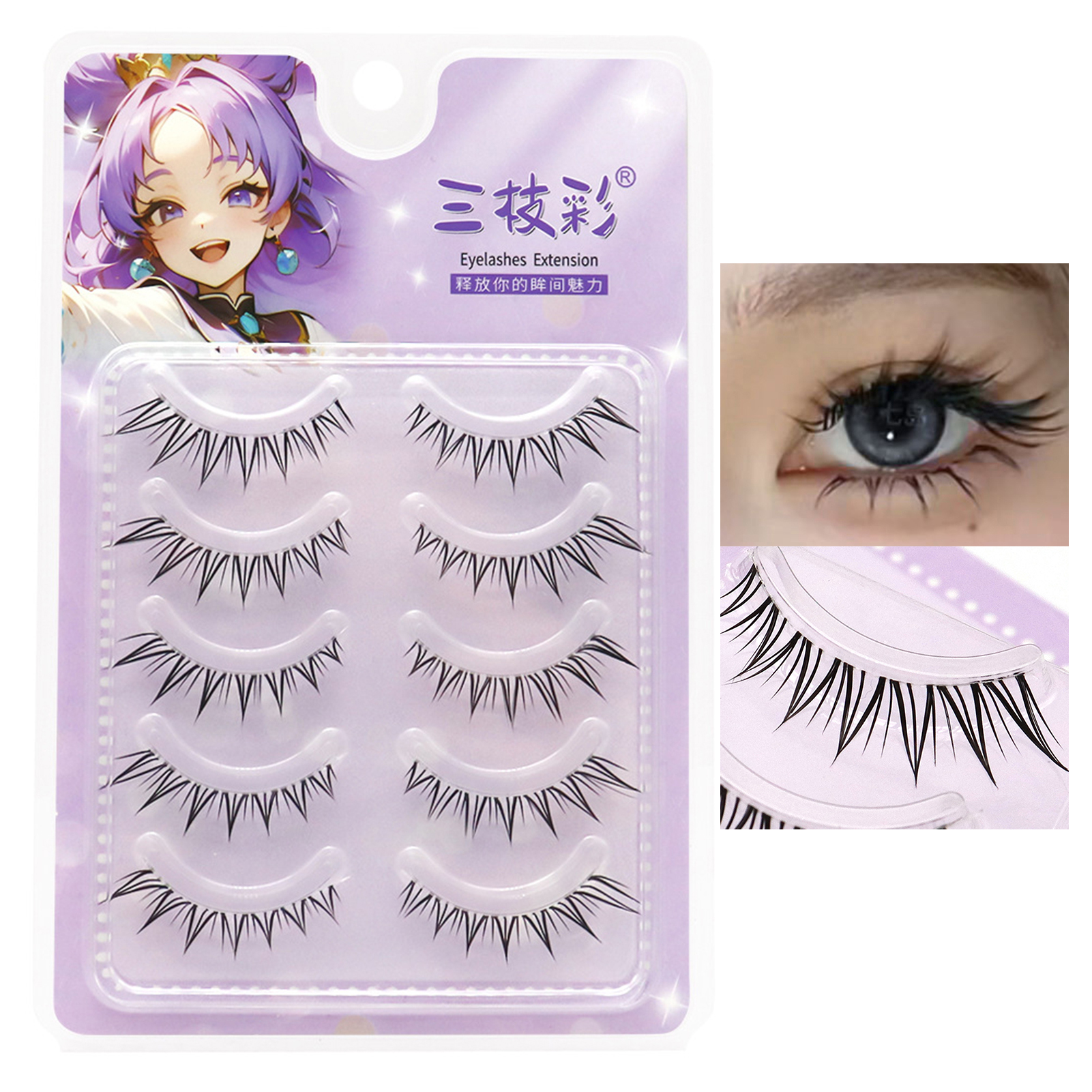 5pair Foxes False Eyelashes Fu - đánh giá và giá Eyelash Extension Korean Style