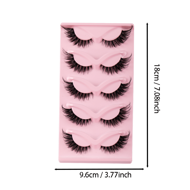 5 Pairs Cat Eye Lashes Faux Mi - đánh giá và giá Eyelash Extension Cat Eye