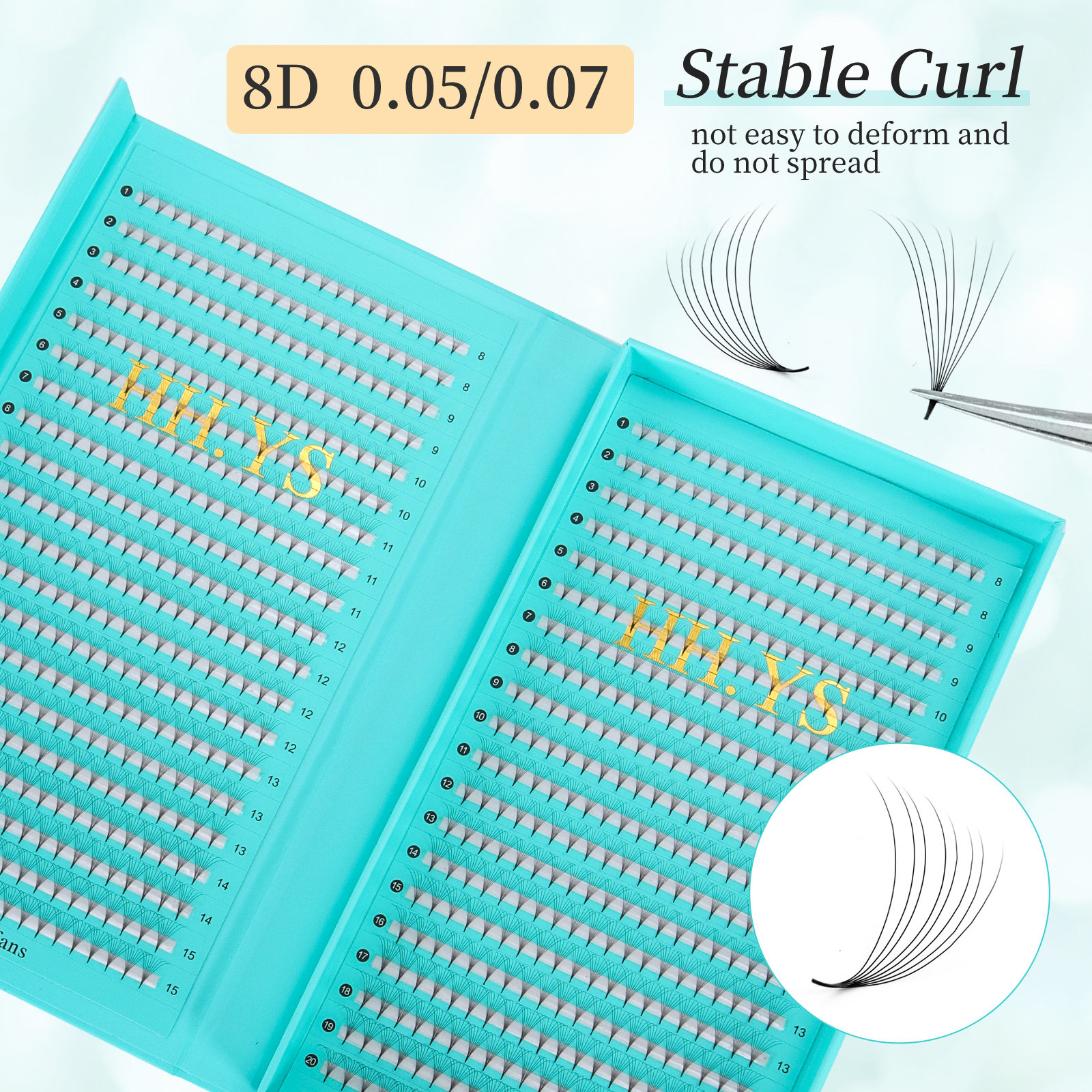 800 Fans 8D 0.05/0.07 Roots Sl - đánh giá và giá Eyelash Extension Medium