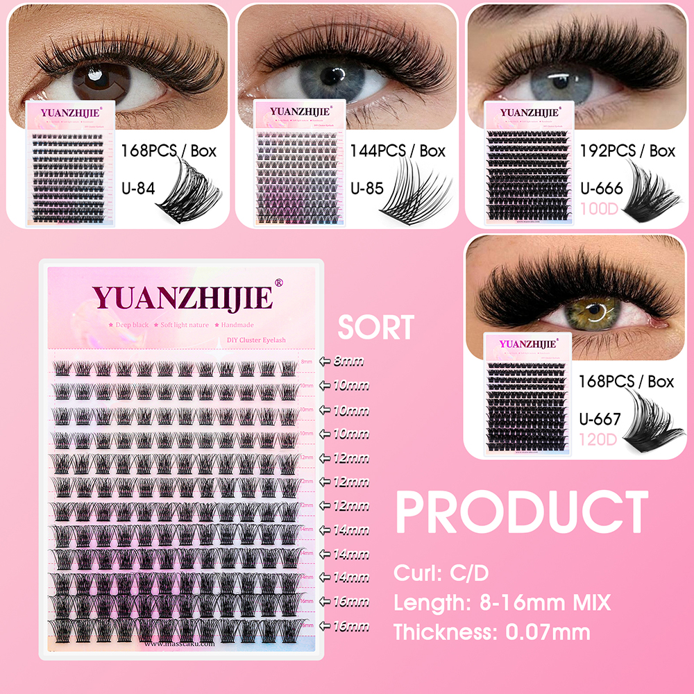 12 Rows YUANZHIJIE Premium Fau - đánh giá và giá Eyelash Extension Hybrid