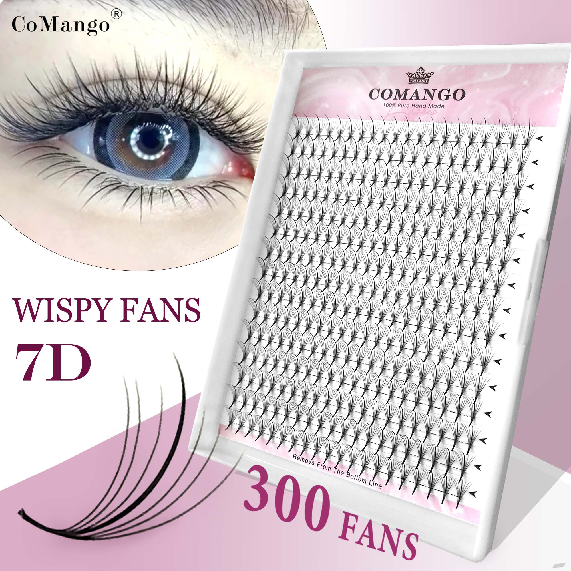 7D 300Fans Thin Pointy Base Pr - đánh giá và giá Eyelash Extension Hybrid