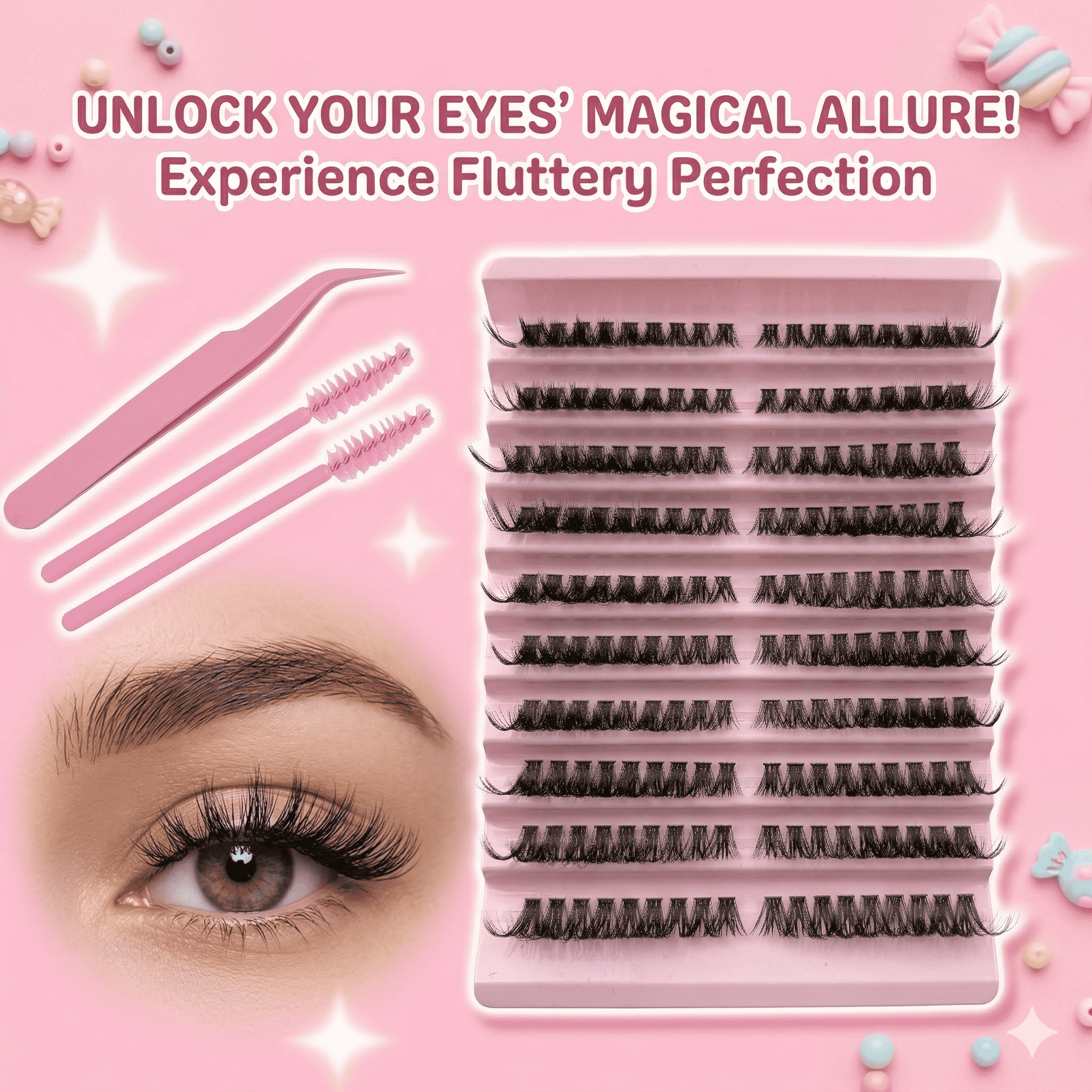False Eyelashes Cluster Lashes - đánh giá và giá Eyelash Extension Cat Eye
