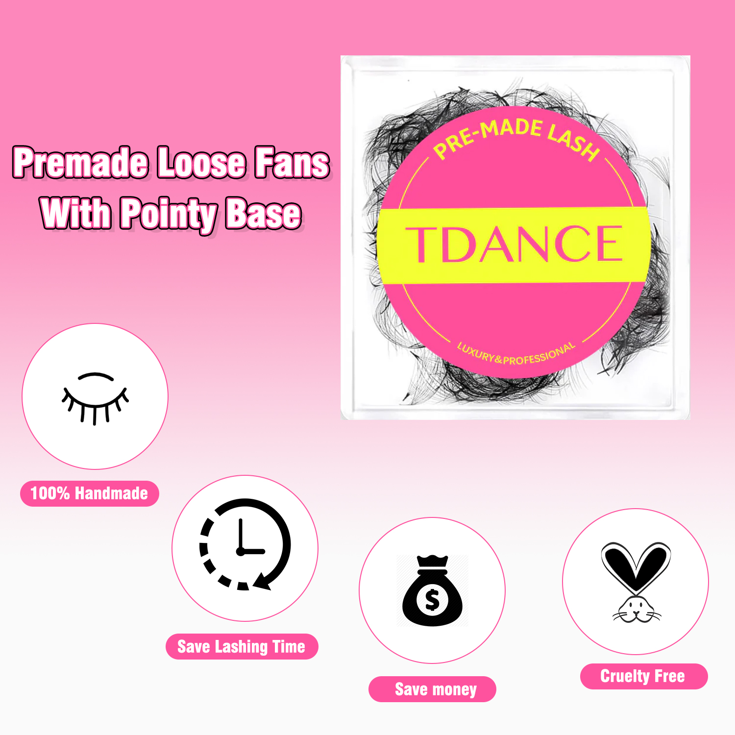 TDANCE 2500Fans Pointy Base Lo - đánh giá và giá Eyelash Extension Medium