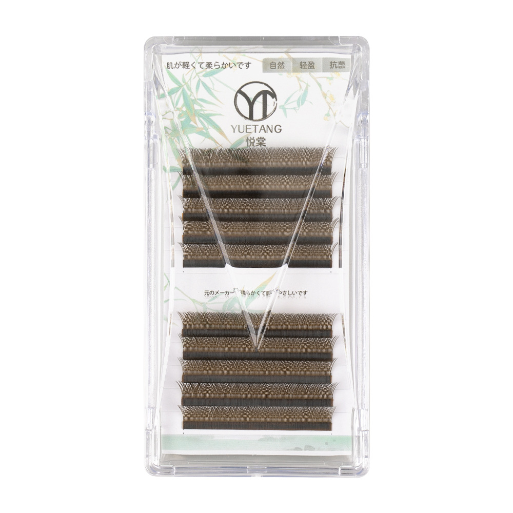 Brown YY Premade Fans Eyelash  - đánh giá và giá Eyelash Extension Hybrid