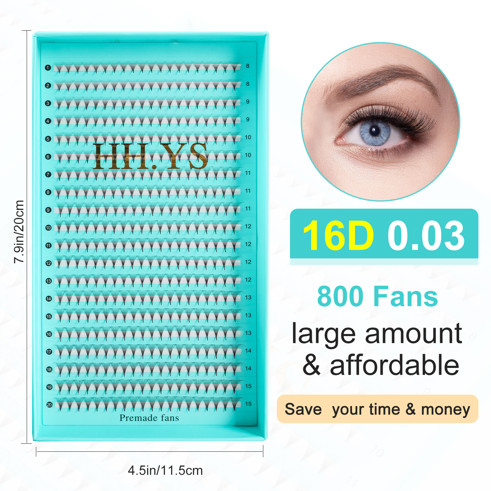 800 Fans 16D 0.03 Thin Roots S - đánh giá và giá Eyelash Extension Medium