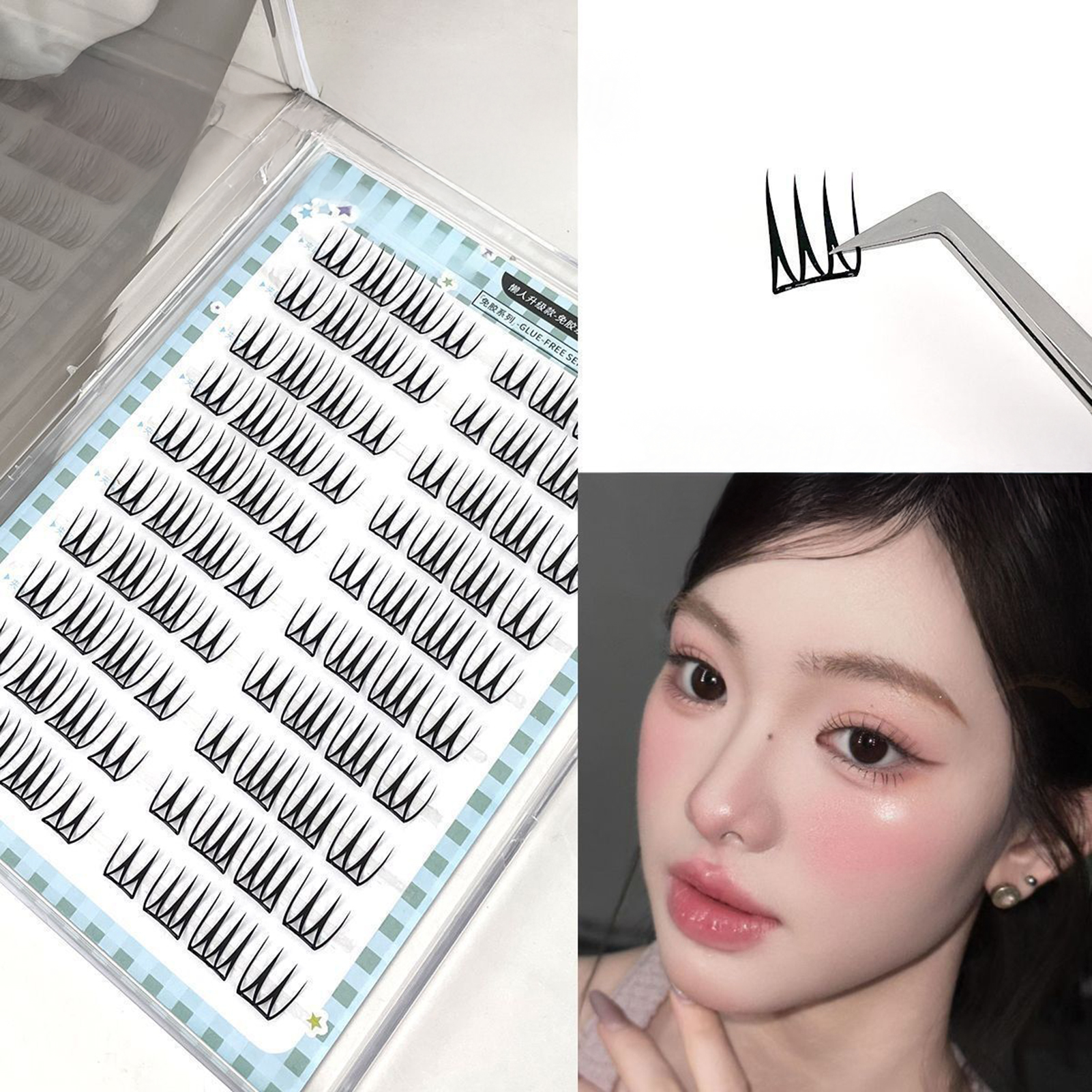 Self Adhensive False Eyelashes - đánh giá và giá Eyelash Extension Korean Style