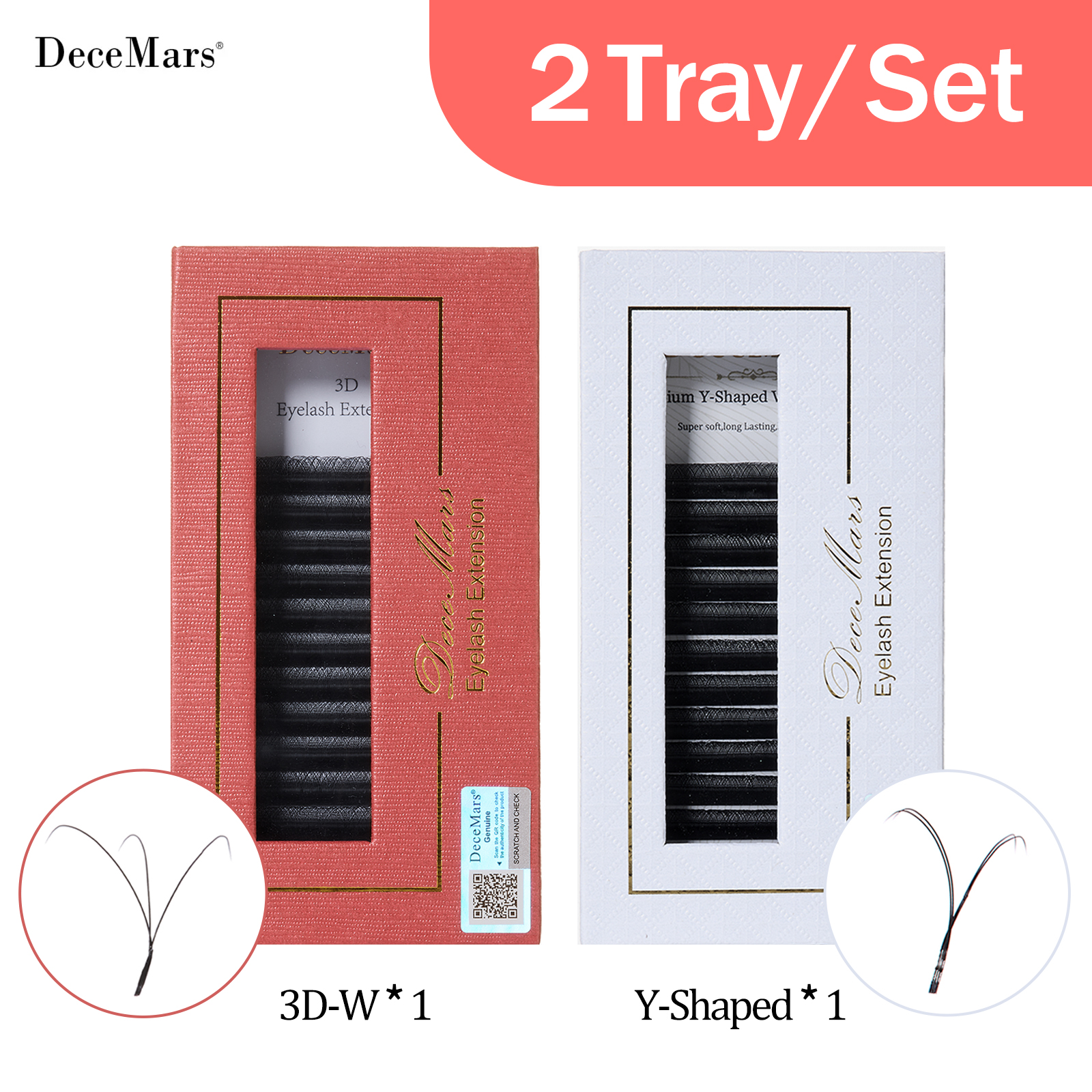 DeceMars 2 Trays/Set 3D W-Shap - đánh giá và giá Eyelash Extension Y Shape