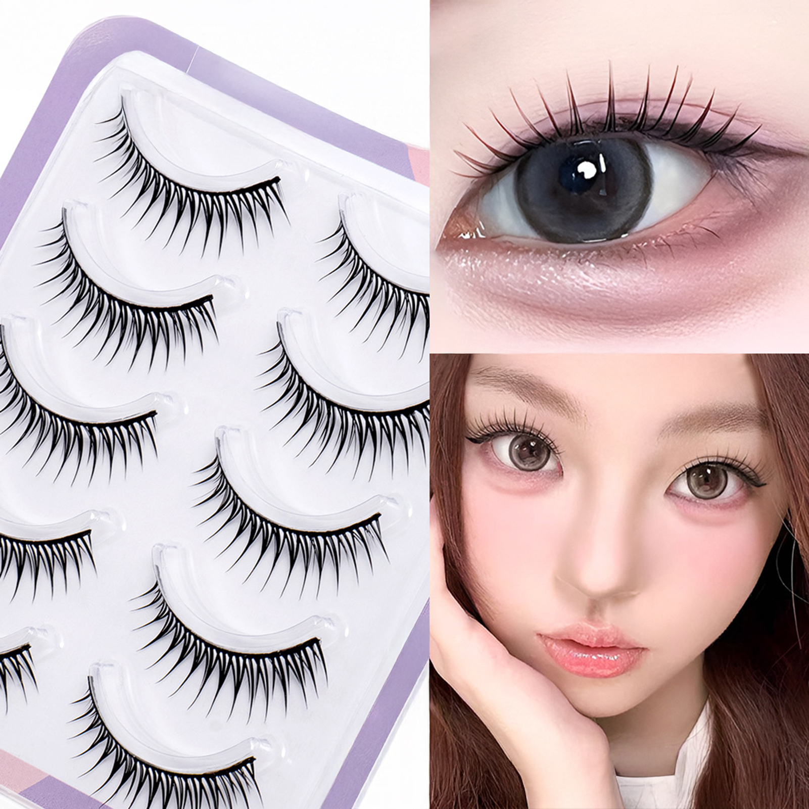 5 Pairs Korean Style False Eye - đánh giá và giá Eyelash Extension Korean Style