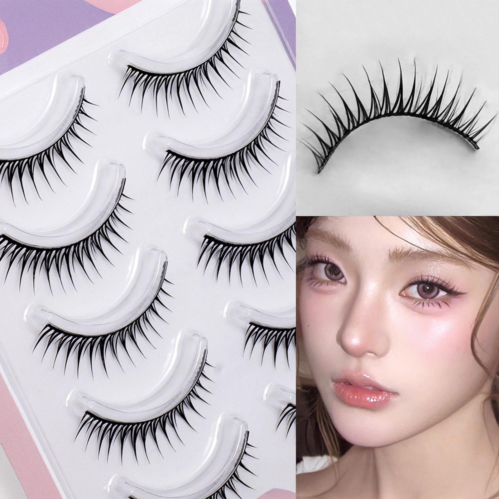5 Pairs Korean Style False Eye - đánh giá và giá Eyelash Extension Korean Style
