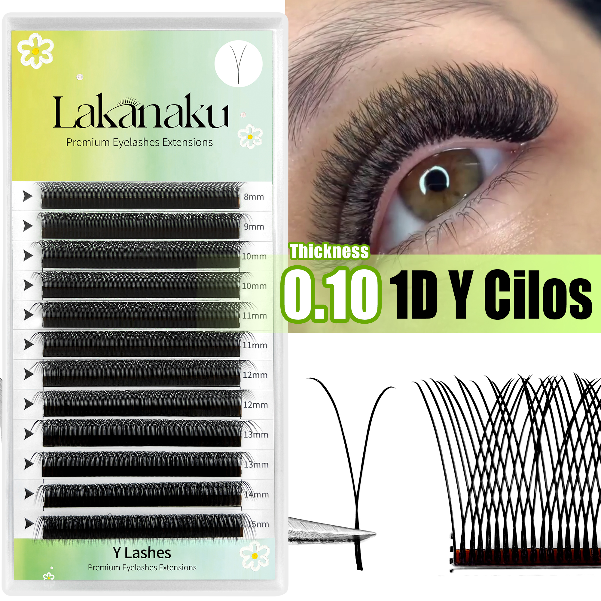 0.10 1D Y Lashes Premade Narro - đánh giá và giá Eyelash Extension Y Shape